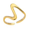 thumbnail image 1 of Anillos de cadena retorcida con hebilla OT de acero inoxidable para mujeres y hombres, Color dorado, anillo de boda abierto, joyería estética de lujo, regalos para parejas, 1 of 4