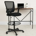 thumbnail image 2 of Flash Furniture Harper Ergonomic Mid-Back Mesh Drafting Chair with Black Fabric Seat, Adjustable Foot Ring and Adjustable Arms, 2 of 12