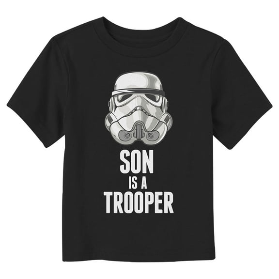 Toddler's Star Wars Stormtrooper Son Is A Trooper Graphic Tee Black 4T