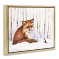 thumbnail image 3 of Stupell Industries Meeting of Fox And Sparrow Gold Framed Floater Canvas Wall Art, design by George Dyachenko, 3 of 9