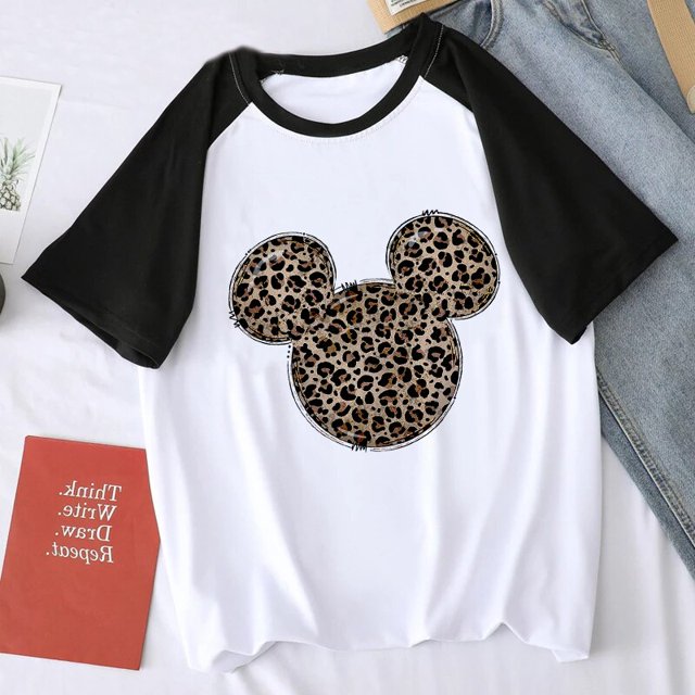 Y2k 90s Tshirt Minnie Children T-shirt Kawaii Disney T Shirt Mickey Mouse Anime Cartoons Casual Vintage Clothes Women Top TeeL Gao Jinjia LED