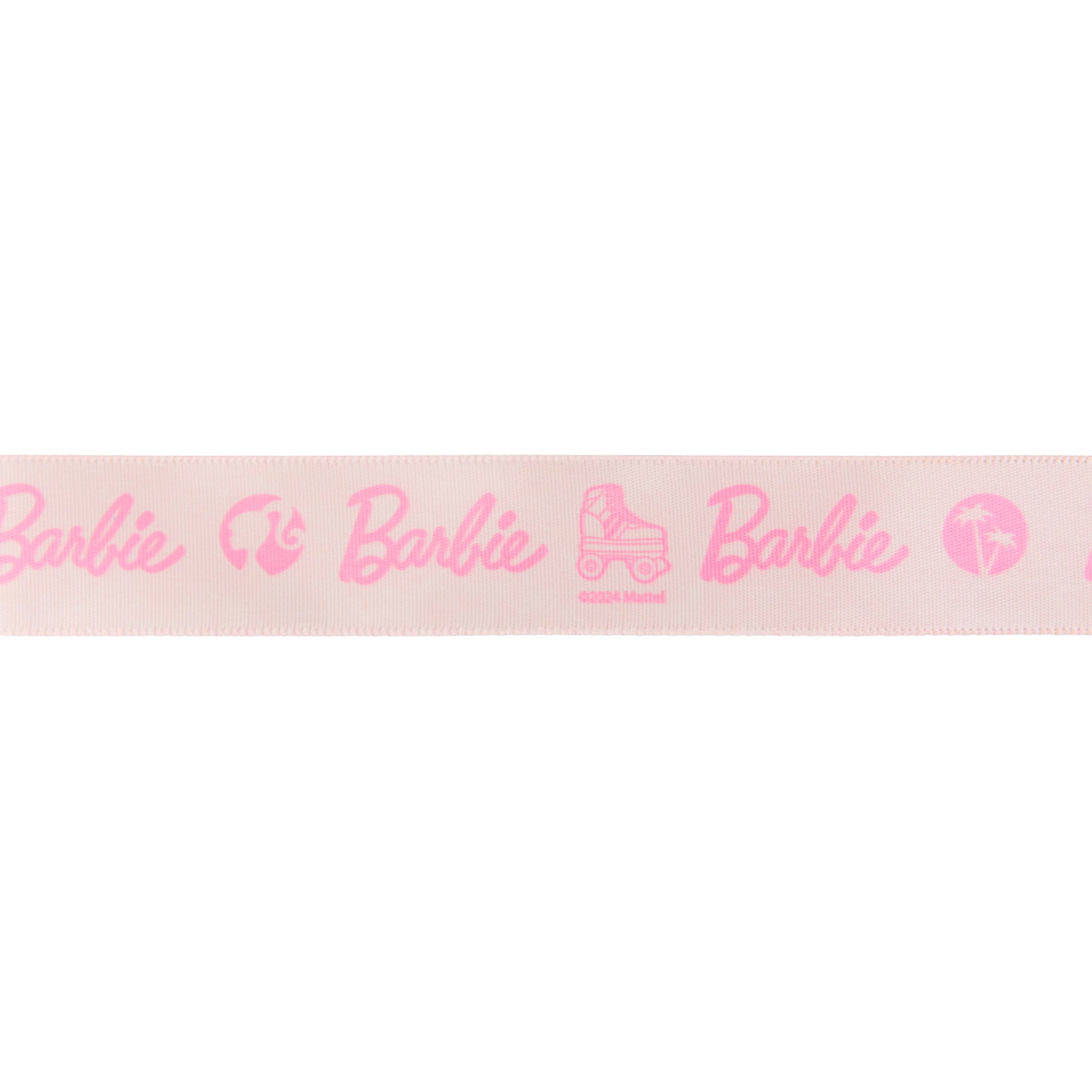 Offray Barbie single face satin ribbon, 0.875in x 9ft, for sewing, crafts and gifting