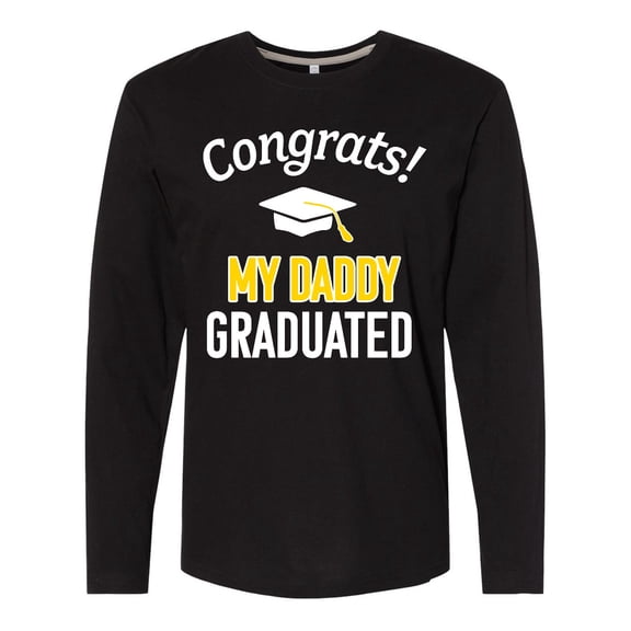Inktastic Congrats My Daddy Graduated with cap Long Sleeve T-Shirt