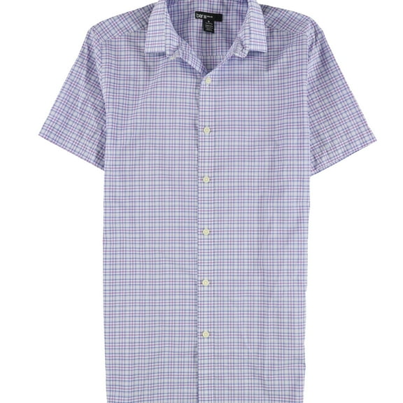 bar III Mens Wear Me Out Button Down Dress Shirt, Blue, 14-14.5