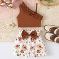 thumbnail image 2 of kaprioy Toddler Girl Clothes 2T 3T 4T 5T 6T 7T 8T Toddler Baby Girls Summer Clothes Outfits Ruffle Sleeveless Top Shirt Cute Shorts Set, 2 of 4
