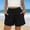 Black, variant on Women 5'' Running Athletic Shorts High Waisted Workout Gym Split Short with 2 Pocket Solid Color Summer Beachwear