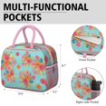 thumbnail image 6 of Lunch Bag Lunch Box for Women Reusable Insulated Lunch Cooler Bags,Large Capacity for Work Travel Picnic,Water-Resistant Pioneer Colorful Floral Lunch Tote Bag Gifts for Woman Mom Pink, 6 of 6