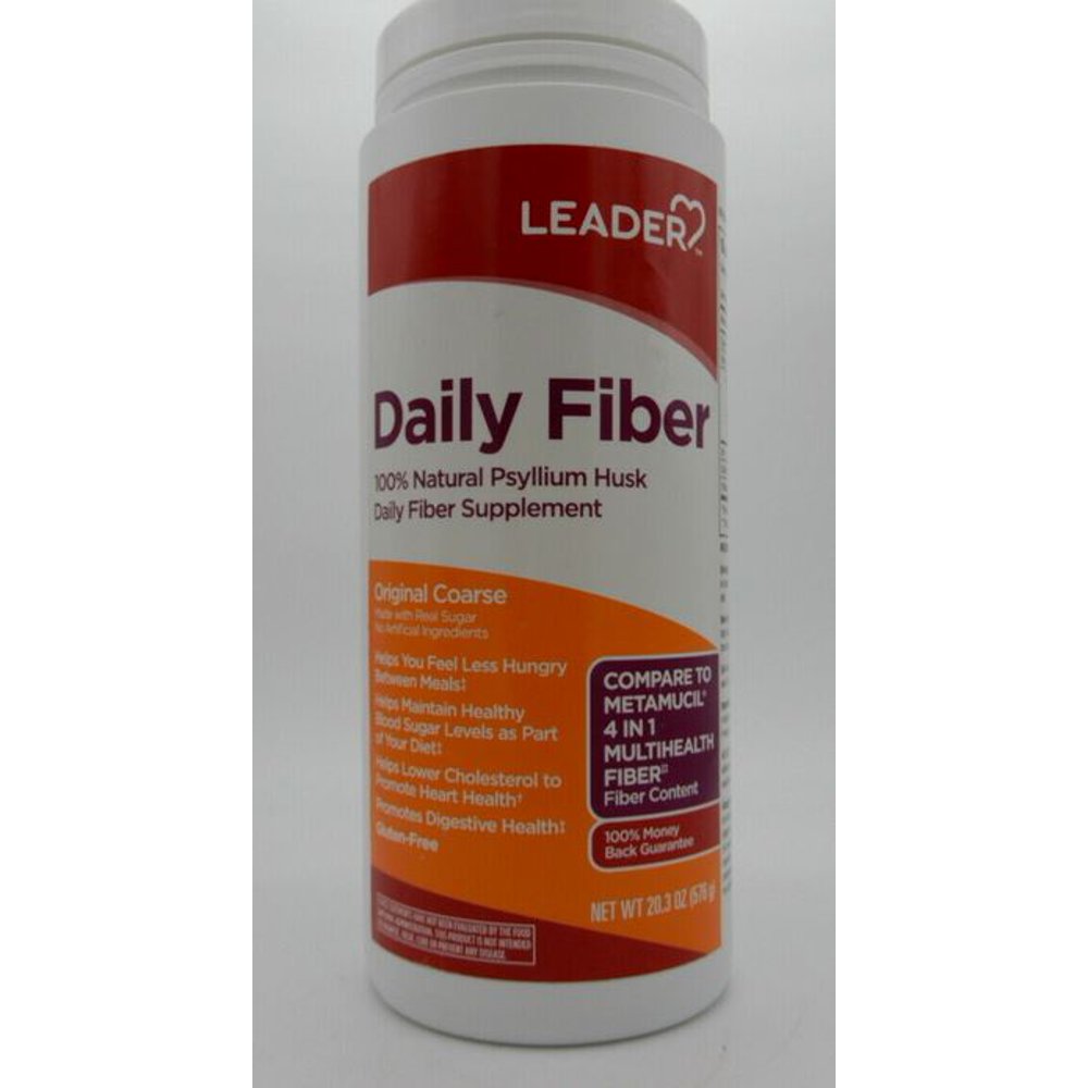 Leader Daily Fiber, 100 Natural Psyllium Husk, Original Coarse, 20.3