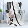 thumbnail image 4 of Poppy Flower Soft Flannel Fleece Throw Blanket, Bouquet of Pastel Florets Flourishes in Different Frames, Cozy Plush for Indoor and Outdoor Use, 70" x 90", Dried Rose Pale Blue, by Ambesonne, 4 of 5