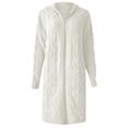 thumbnail image 3 of Long Cardigan Sweaters for Women Long Sleeve Casual Open Front Cable Knit Hooded Coatigan Sweater Coats Fall Winter Clothes, 3 of 4