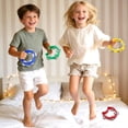 thumbnail image 4 of 4 Pack Plastic Percussion Tambourines, Mini Hand Bell Percussion with 4 Jingle Bells, Hand-held Percussions Musical Instrument for Adults Kids School Birthday Party, 4 Color, 4 of 7