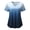 Blue, variant on Oalirro Womens Gradient Printed V Neck T-Shirts Cap Sleeve Loose Blouse Shirt