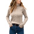 thumbnail image 2 of Sherrylily Women Turtleneck Sweaters Long Sleeve Cable Knit Jumper Pullover, 2 of 5