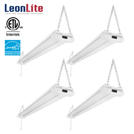 LEONLITE 4 Pack 4ft 40W Linkable LED Shop Light, LED Garage Shop Light for Basement, Workshop, 5000K (Best Led Shop Lights)
