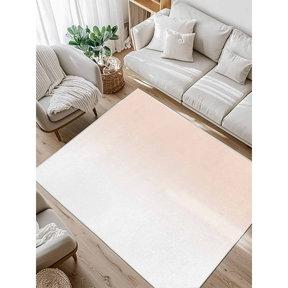 Dreamy Peach Area Rug for Bedroom 5x7 Ft Pink and White Gradient Super Soft fuzzy Throw Rug Non-Slip Fluffy Plush Indoor Floor Carpet for Living Room Nursery Home Decor
