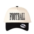 thumbnail image 4 of FOOTBALL Letter Embroidered Color Block Trucker Hat Unisex Adjustable Cotton Breathable Fashion Cap for Travel Daily Wear,half-white camouflage,1 pcs, 4 of 6