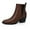 #1-Dark Brown, variant on Ankle Boots for Women Pointed Toe Short Chelsea Booties Low Heels Slip-On Leather Boot Dressy Zipper Block Booties Shoes Dark Brown