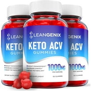 (3 Pack) Leangenix Keto ACV Gummies - Apple Cider Vinegar Supplement for Weight Loss - Energy & Focus Boosting Dietary Supplements for Weight Management & Metabolism - Fat Burn - 180 Gummies