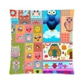 thumbnail image 1 of RYLABLUE Coloré Mignon Bande Dessinée Chouettes Zippée Jeter Coussin Housse de Coussin 16x16 Pouces Deux Côtés Impression, 1 of 1