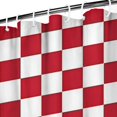 thumbnail image 3 of Red and White Checkered Pattern Modern Waterproof Shower Curtain Set with 12 Hooks, Washable Decorative Bathroom Shower Curtain, 3 of 6