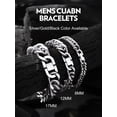 thumbnail image 3 of Bandmax 8MM Stainless Steel Cuban Chain Bracelets for Men Women Miami Curb Link Hand Chain Wristlet Birthday Valentines Father Day Gift for Dad Son Husband Grandpa, 3 of 9