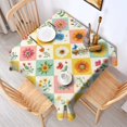 thumbnail image 2 of Pioneer Flower Floral Print Pattern Square Tablecloth,Waterproof Square Table Cover,Wipeable Spillproof Washable Table Cover for Home Kitchen Party Decor 52"x52"(132x132cm), 2 of 6