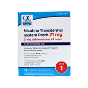 Quality Choice Nicotine Transdermal System Patch 21 mg Stop Smoking Aid 14 Patches for 2 Weeks