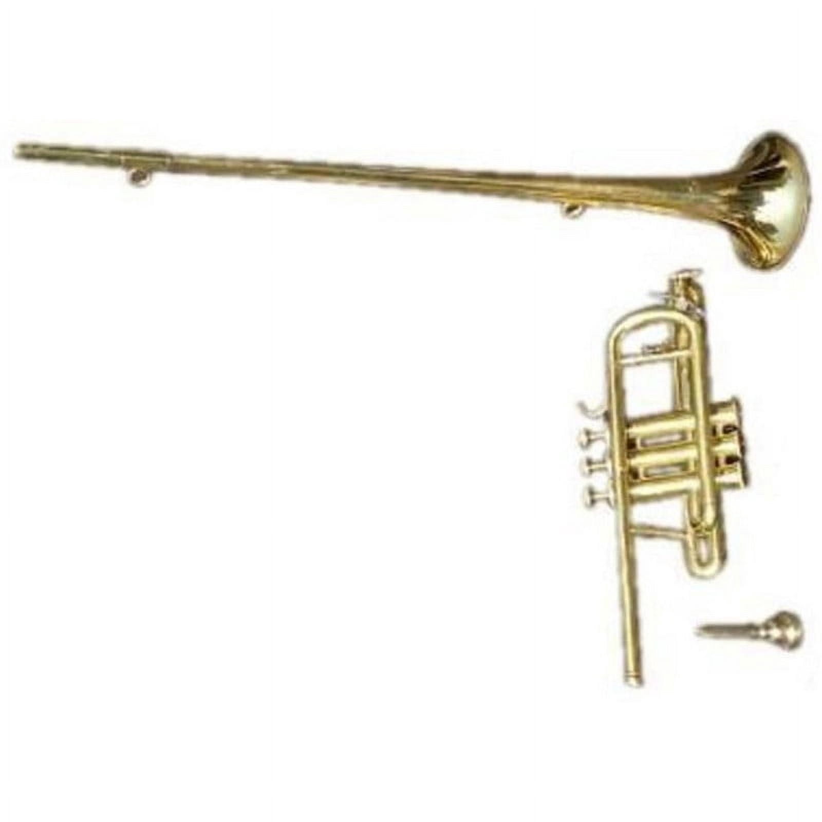 SHREYAS Branded Flag Trumpet Solid Premium Brass Built Material with Free Hardcase & Mouthpiece