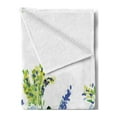 thumbnail image 2 of Watercolor Flower Soft Flannel Fleece Throw Blanket, Swirled Brushstroke Herbs Romantic Feminine Blooming Nature Artwork, Cozy Plush for Indoor and Outdoor Use, 50" x 60", Blue Yellow, by Ambesonne, 2 of 5