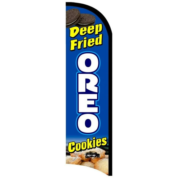 Flags Deep Fried Oreo Cookies Premium Windless Polyknit Flag (3 x 11.5 feet)