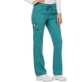 thumbnail image 4 of Dickies Essence Medical Scrubs Pant for Women Mid Rise Straight Leg Drawstring DK106, XXS, Teal Blue, 4 of 7