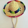 thumbnail image 3 of Dog Sombrero Hat Pet Adjustable Sun Hat Cute Woven Straw Hat Costume for Puppy and Cats, 3 of 7