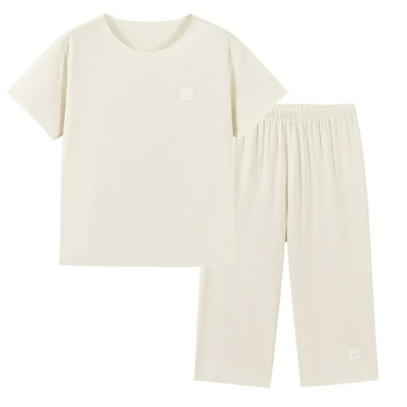 Delliss Girls' Short Sleeve Top and Pants Snug Fit Cotton 2 Piece Pajama Set 3-16 Years