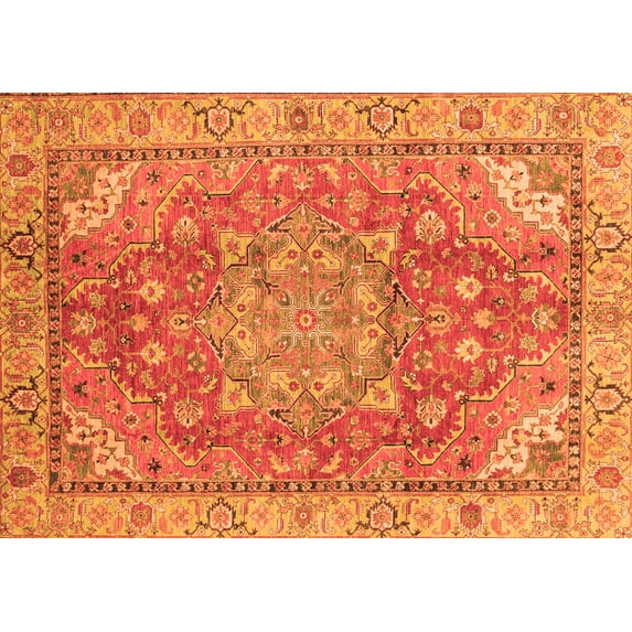 Ahgly Company Indoor Rectangle Persian Orange Traditional Area Rugs, 6' x 9'