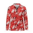 thumbnail image 4 of Yuyamidu HO-HO-HO Women's Zip Up Long Sleeve Golf Tennis Shirt Red Quarter Zipper V-Neck Pullover Sweatshirt Christmas Athletic Sportswear Size M, 4 of 8