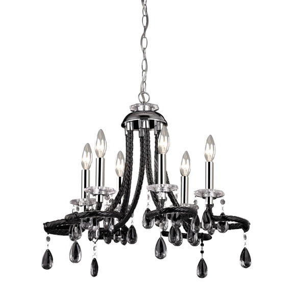 Elk Home Alaric 6-Light Chandelier in Black, 22-inch Wide
