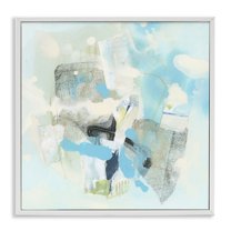 Stupell Industries Modern Paint Splash Abstract Abstract Painting White Framed Art Print Wall Art, 24 x 24