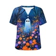 thumbnail image 6 of Stamzod Short Sleeve Tops for Women V Neck Graphic T Shirts Dressy Casual Blouses 2026 Halloween Women's Clothing, 6 of 9