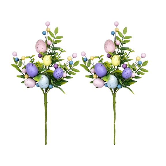 2 Pack Easter Egg Picks Artificial Easter Berry Picks and Sprays Rustic Easter Decorations for Easter Home Decor and Flower Arrangement