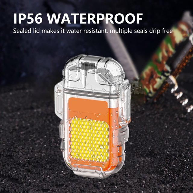 Encendedor de arco eléctrico doble USB COB Light 3 modos de iluminación Linterna (naranja)