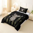 thumbnail image 2 of Manfei Jungle Deer Us Flag Twin Comforter Sets,Grunge Camo Print Bedding Set,Black Green,Black Reversible,2 Pieces,1 Comforter and 1 Pillowcase, 2 of 7