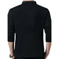 thumbnail image 4 of Sunloudy Hombres Primavera Otoño Slim Tops Color sólido Manga larga Cuello alto Camisas con botones Sunloudy moda, 4 of 6