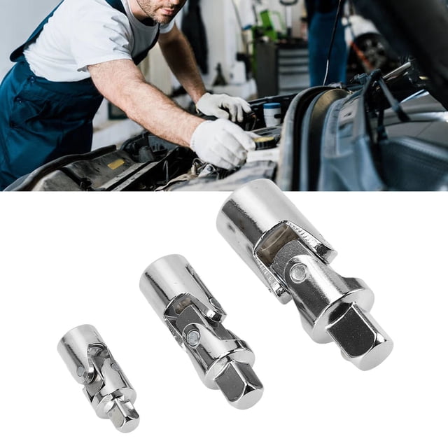 Socket Adapter Kit, High Strength 1/4in 3/8in 1/2in Universal Joint Set For Power Tool Conversion