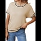 thumbnail image 2 of Tops de Mujer, Camisetas Casuales de Corta A , Suéter de Punto con Cuello Redondo. Albaricoque XL, 2 of 10