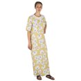 thumbnail image 5 of Sakkas Maha Soft Womens Short Sleeve Nightgown Sleep Dress Breathable No Bunch Up - Camel-floral - XL, 5 of 5