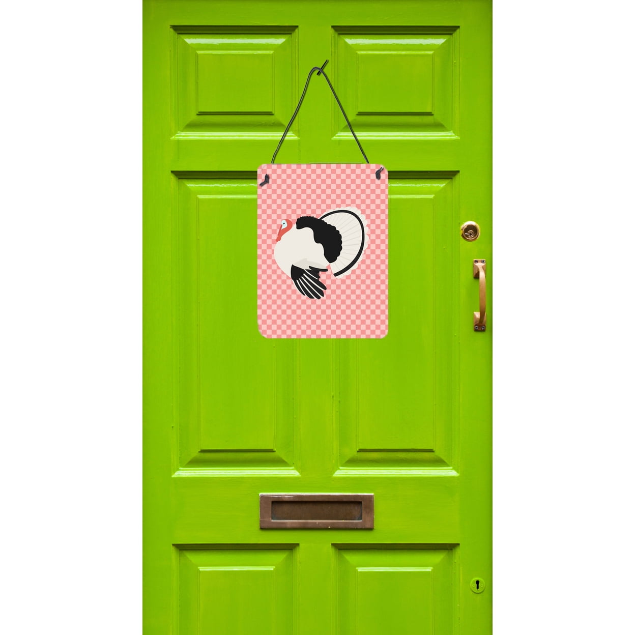 Royal Palm Turkey Pink Check Wall or Door Hanging Prints