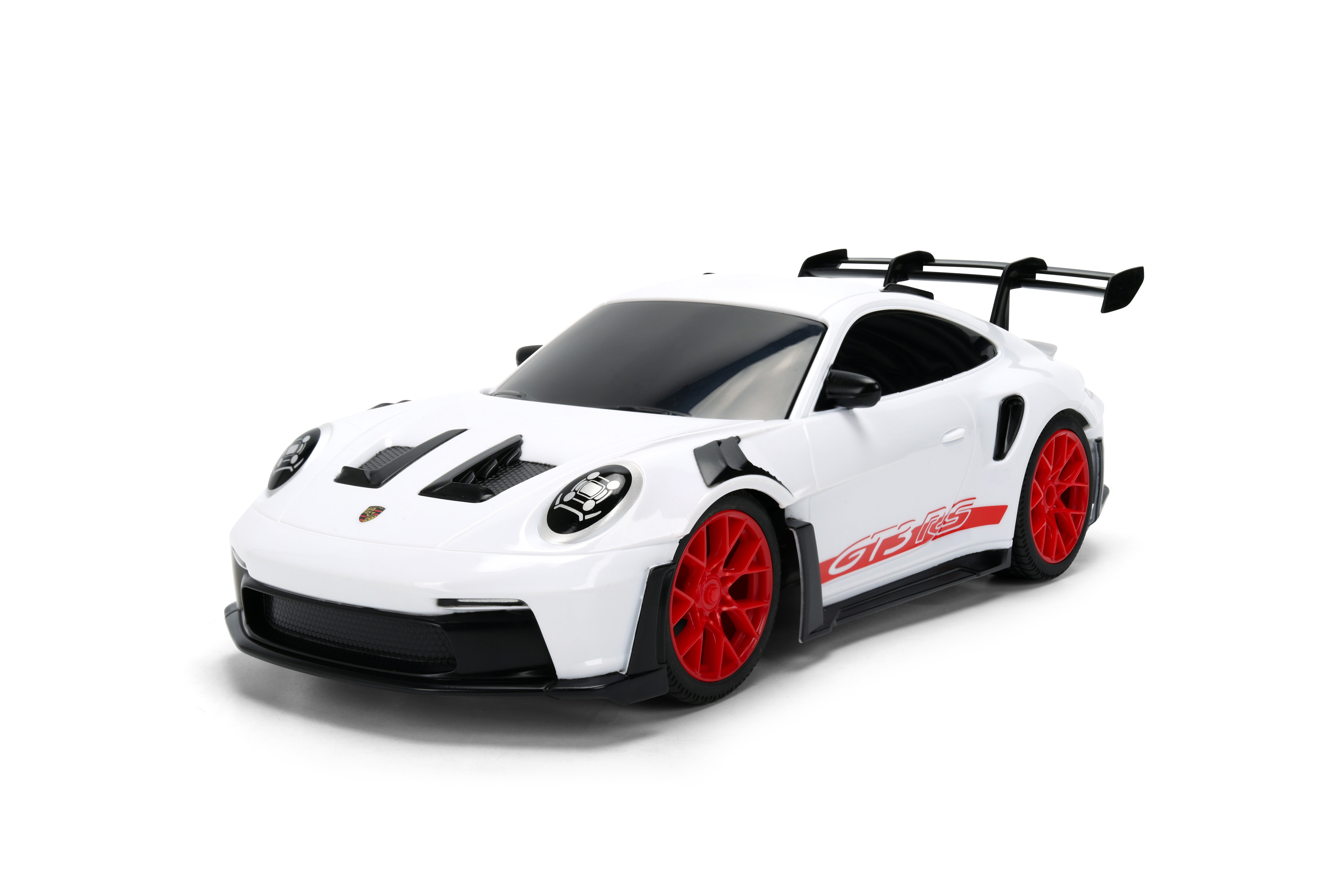Jada Toys Porsche 911 (992) GT3 RS – 1:16 RC – USB Rechargeable with Turbo Function, Radio Control Cars(White/Red)