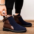 thumbnail image 4 of Men’s Elevator Ankle Boots 2.4” Hidden Height Boost, Corduroy Knit & PU Leather Slip-On Boots, Non-Slip Casual Winter Shoes for Men, US 6-12, 4 of 6