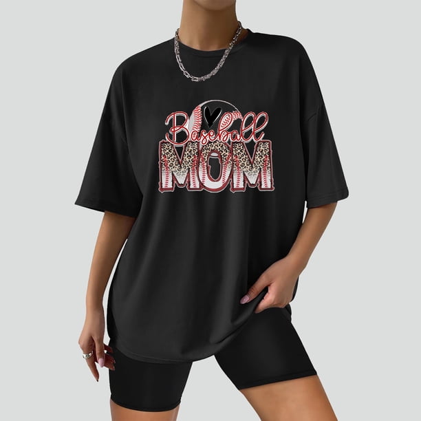 Fiudx Ofertas Flash Artículos En Oferta Blusa Regular Estampada de Manga Corta con Cuello Redondo Sexy de Verano para Mujer