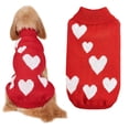 thumbnail image 1 of Autumn and winter pet clothes Valentine's Day love lovely peach heart knitting sweater, 1 of 5